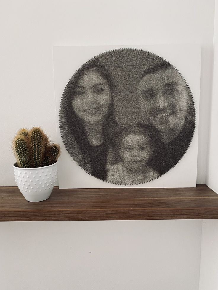 Personalized String Art Portrait – Handmade Single-Thread Wall Art | Unique Gift for Loved Ones | Kriyanta