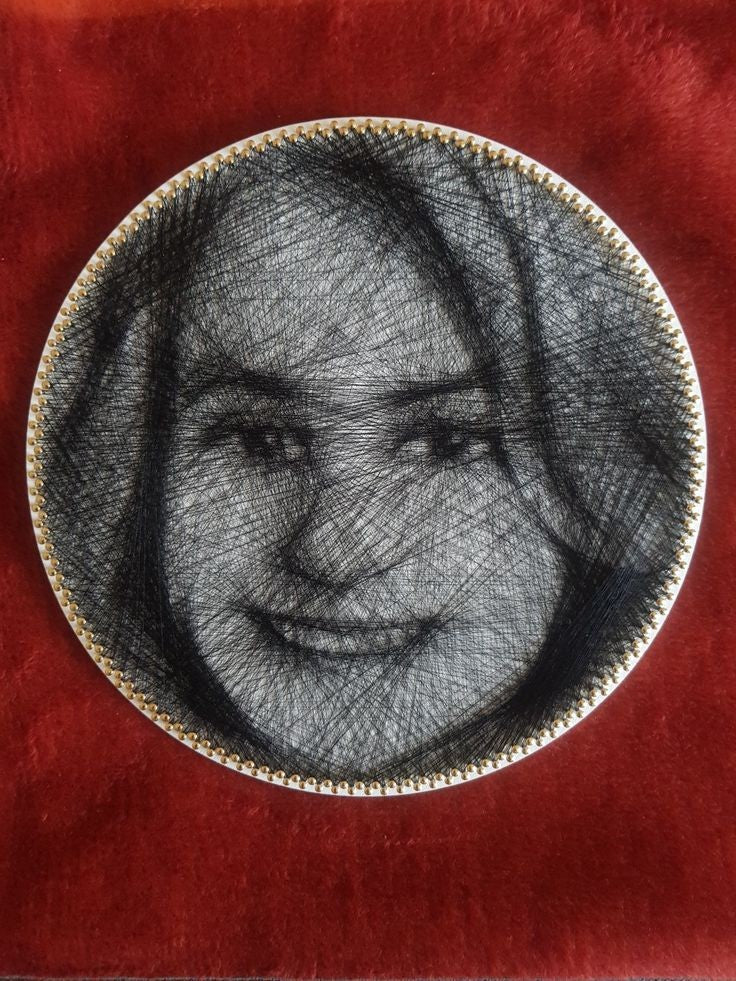 Personalized String Art Portrait – Handmade Single-Thread Wall Art | Unique Gift for Loved Ones | Kriyanta