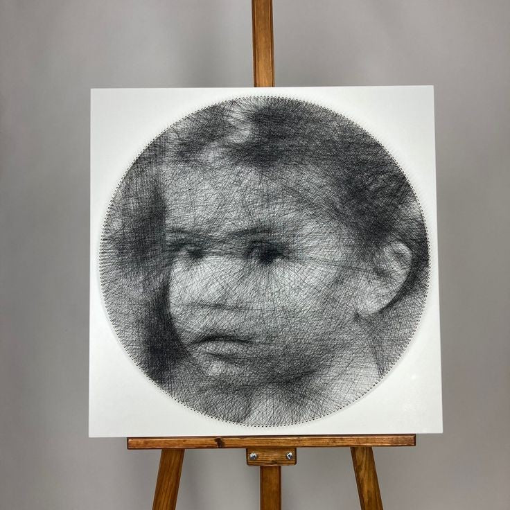 Personalized String Art Portrait – Handmade Single-Thread Wall Art | Unique Gift for Loved Ones | Kriyanta