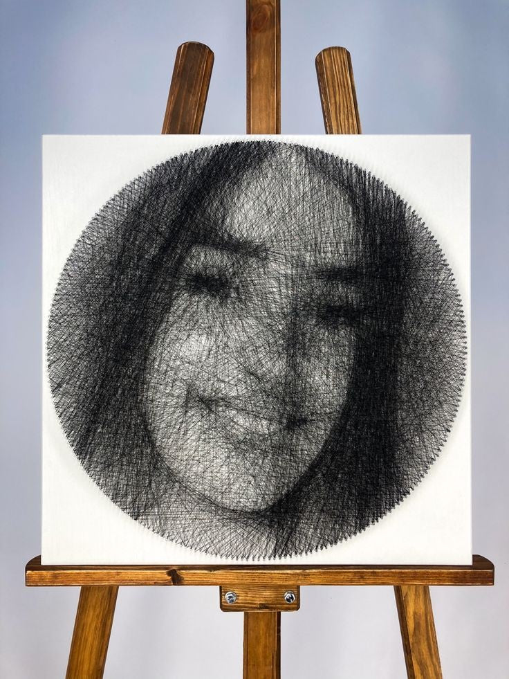Personalized String Art Portrait – Handmade Single-Thread Wall Art | Unique Gift for Loved Ones | Kriyanta