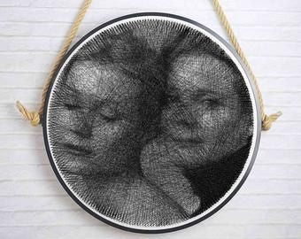 Personalized String Art Portrait – Handmade Single-Thread Wall Art | Unique Gift for Loved Ones | Kriyanta