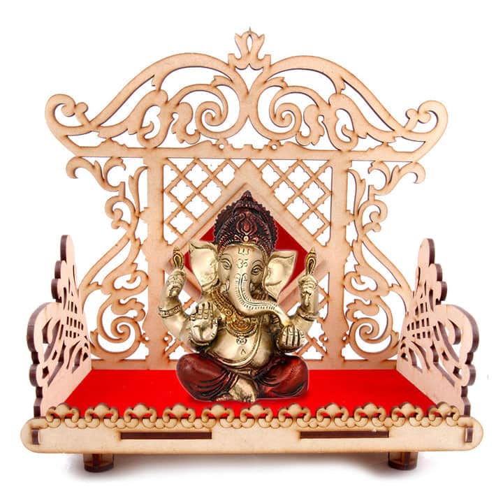 Wooden Art Beautiful Singhasan (rajawadi Sinhasan)