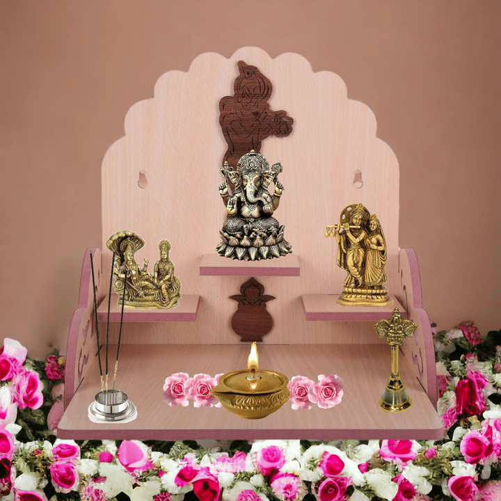 Home Decor Beautiful Wooden Temple, Wall Hanging And Table Top Home Temple