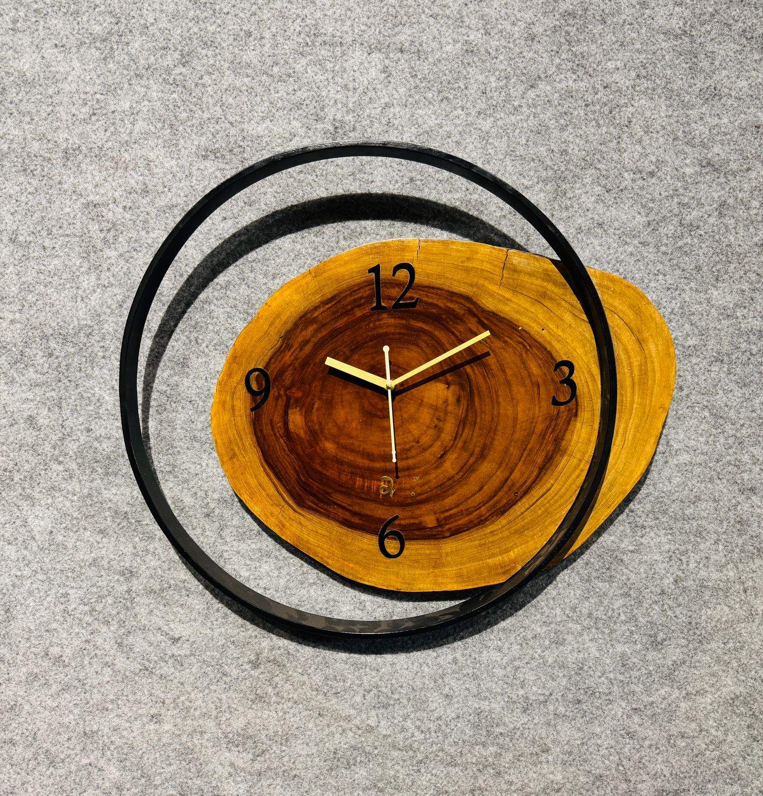 Wood And Metal Frame Wall Clock