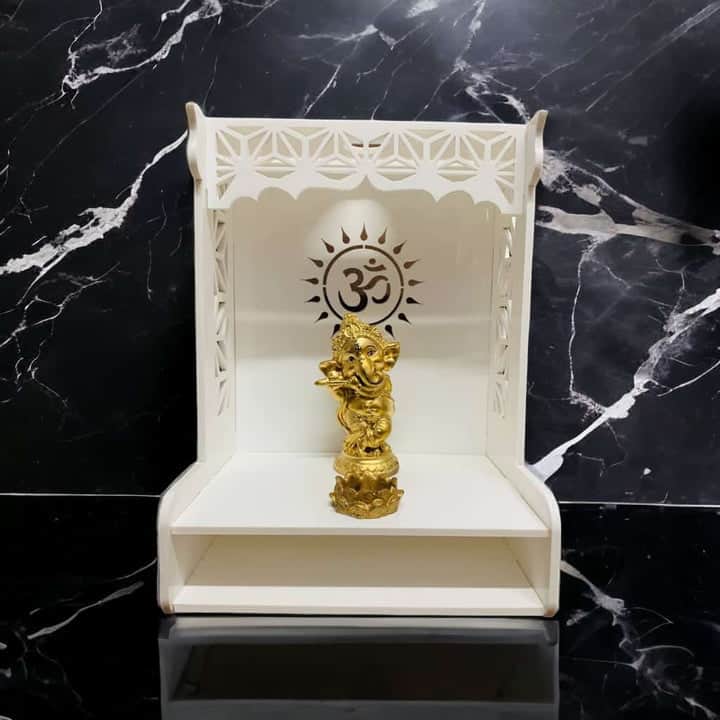 White Acrylic Om Temple: Serene Spiritual Décor