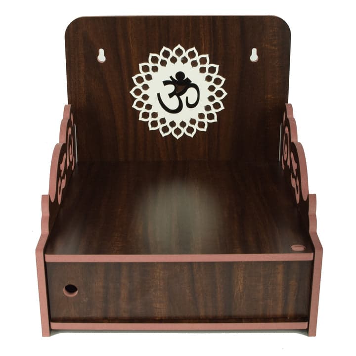 Beautiful Small Acrylic Wooden Temple For Home And Office | Wall Hanging And Table Top Home Mandir | Acraylic Om Design Temple | Decor Beautiful Wooden Temple With Acrylic Om Design
