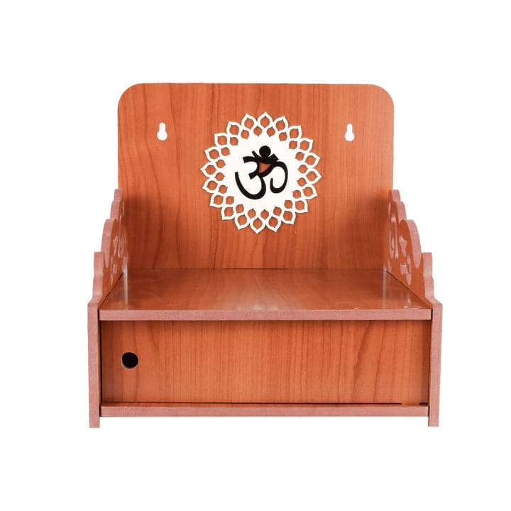 Beautiful Small Acrylic Wooden Temple For Home And Office | Wall Hanging And Table Top Home Mandir | Acraylic Om Design Temple | Decor Beautiful Wooden Temple With Acrylic Om Design - Image 11