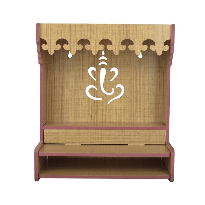 Beautiful Wooden Pooja Stand For Home, Temple For Home And Office | Puja Mandir For Home And Office Wall With Led Light - Image 2