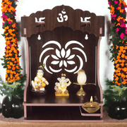 Wooden Bliss Shrine: Tranquil Spiritual Centerpiece | Temple For Home And Office | Wooden Bliss Shrine
