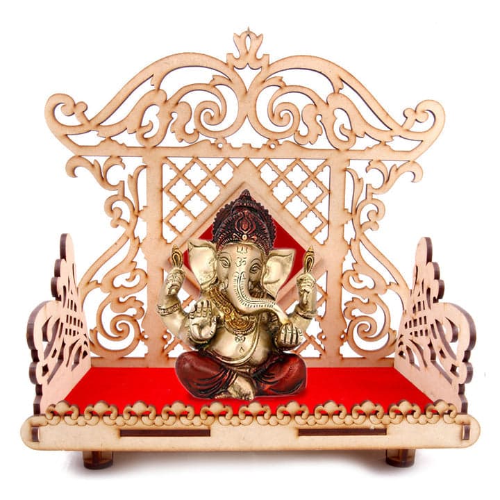 Wooden Art Beautiful Singhasan (rajawadi Sinhasan)