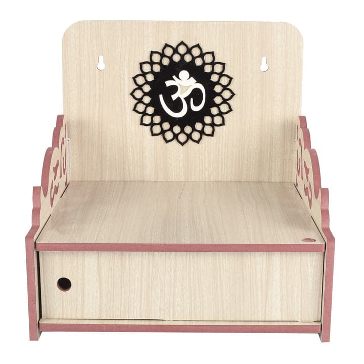 Beautiful Small Acrylic Wooden Temple For Home And Office | Wall Hanging And Table Top Home Mandir | Acraylic Om Design Temple | Decor Beautiful Wooden Temple With Acrylic Om Design - Image 19