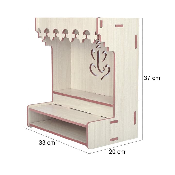 Beautiful Wooden Pooja Stand For Home, Temple For Home And Office | Puja Mandir For Home And Office Wall With Led Light - Image 10