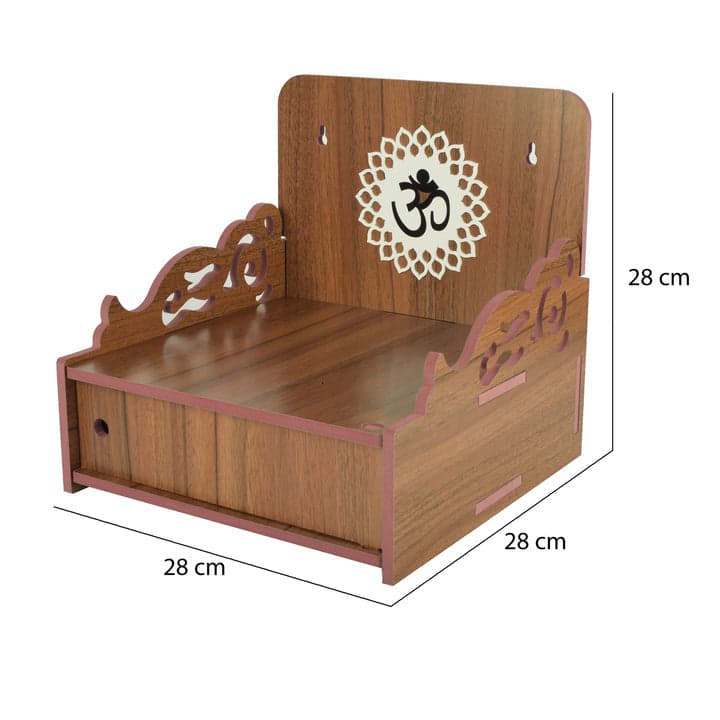 Beautiful Small Acrylic Wooden Temple For Home And Office | Wall Hanging And Table Top Home Mandir | Acraylic Om Design Temple | Decor Beautiful Wooden Temple With Acrylic Om Design - Image 25