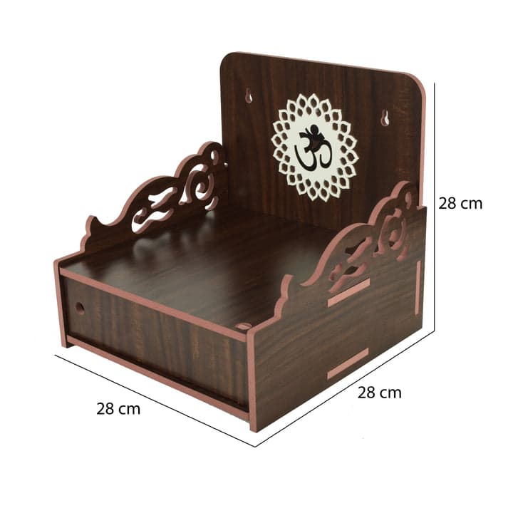 Beautiful Small Acrylic Wooden Temple For Home And Office | Wall Hanging And Table Top Home Mandir | Acraylic Om Design Temple | Decor Beautiful Wooden Temple With Acrylic Om Design - Image 4
