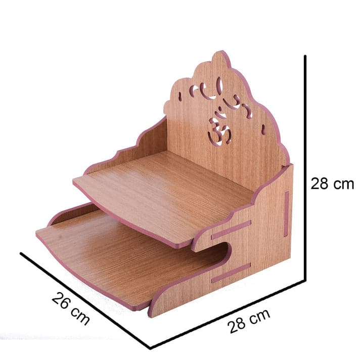 Handmade Beautiful Wooden Temple Wall Hanging And Table Top Home Temple - Image 4