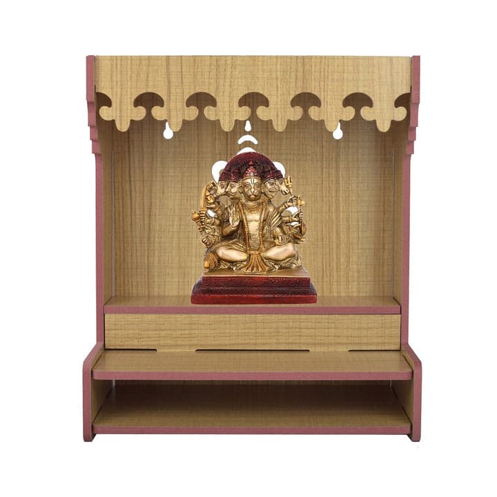 Beautiful Wooden Pooja Stand For Home, Temple For Home And Office | Puja Mandir For Home And Office Wall With Led Light - Image 4