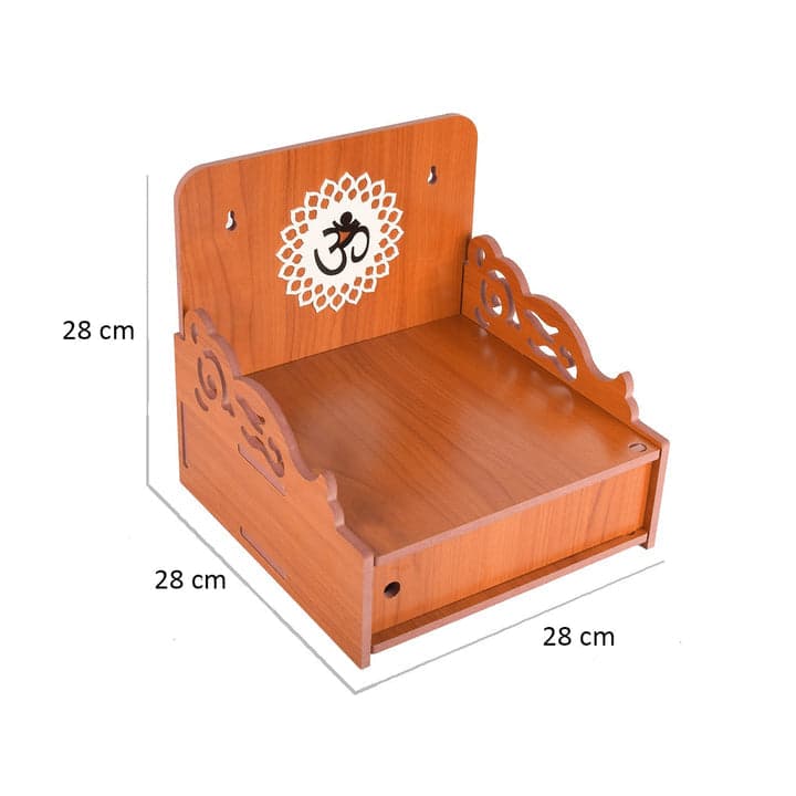 Beautiful Small Acrylic Wooden Temple For Home And Office | Wall Hanging And Table Top Home Mandir | Acraylic Om Design Temple | Decor Beautiful Wooden Temple With Acrylic Om Design - Image 10