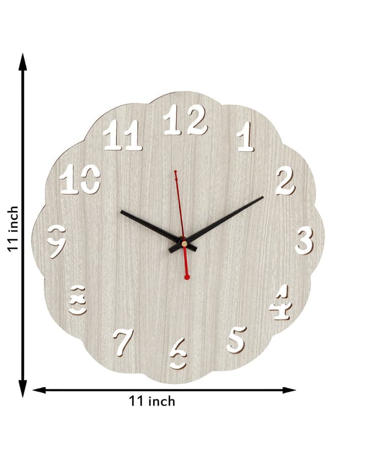 Wooden Wood Carving Wall Clock For Home, Hall, Bedroom, Living Room & Office