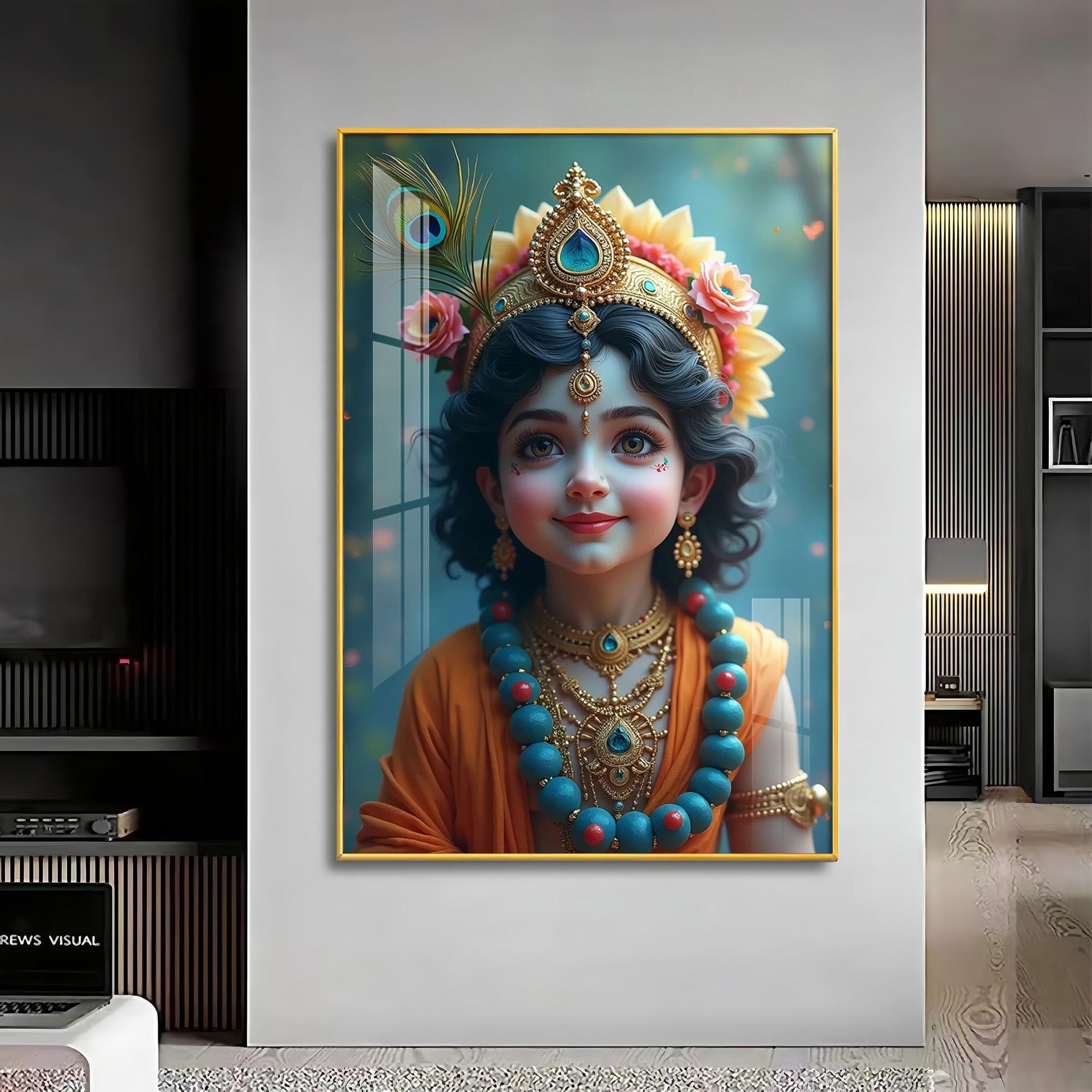 Little Krishna Resonance Premium Acrylic Wall Art - Image 9