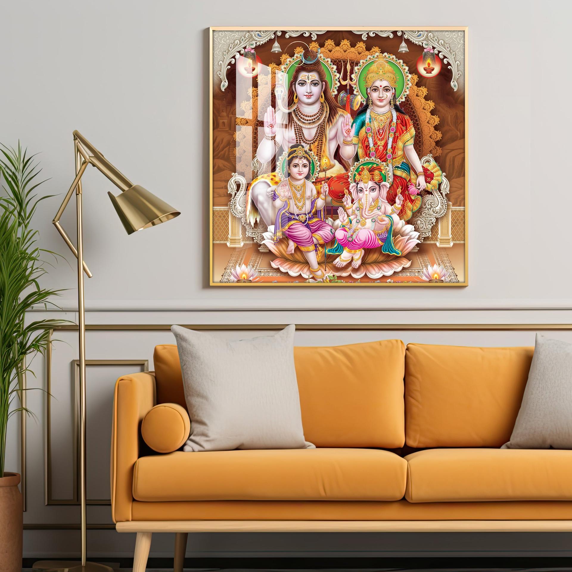 Shiv Parivar Premium Acrylic Square Wall Art - Image 9