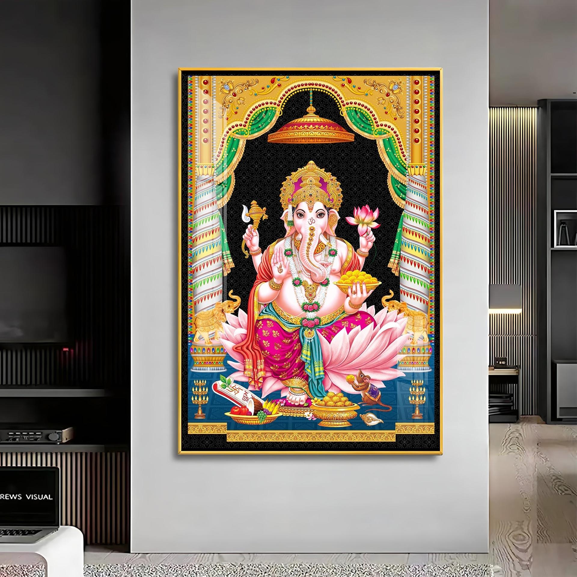 Divine Ganesh Serenity Premium Acrylic Vertical Wall Art - Image 12