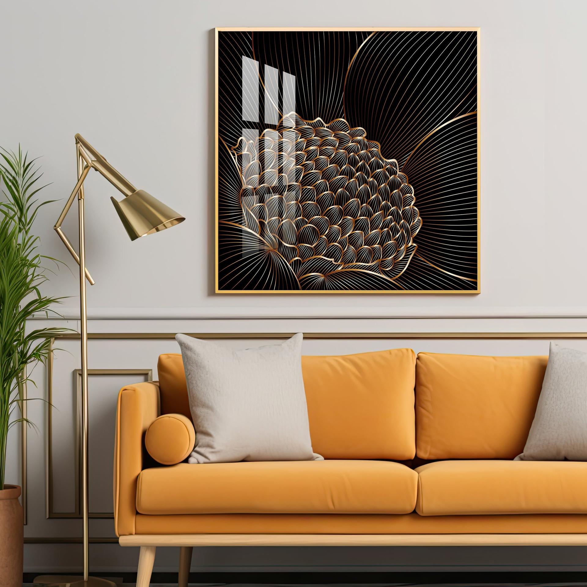 Abstract Floral Premium Acrylic Square Wall Art - Image 3