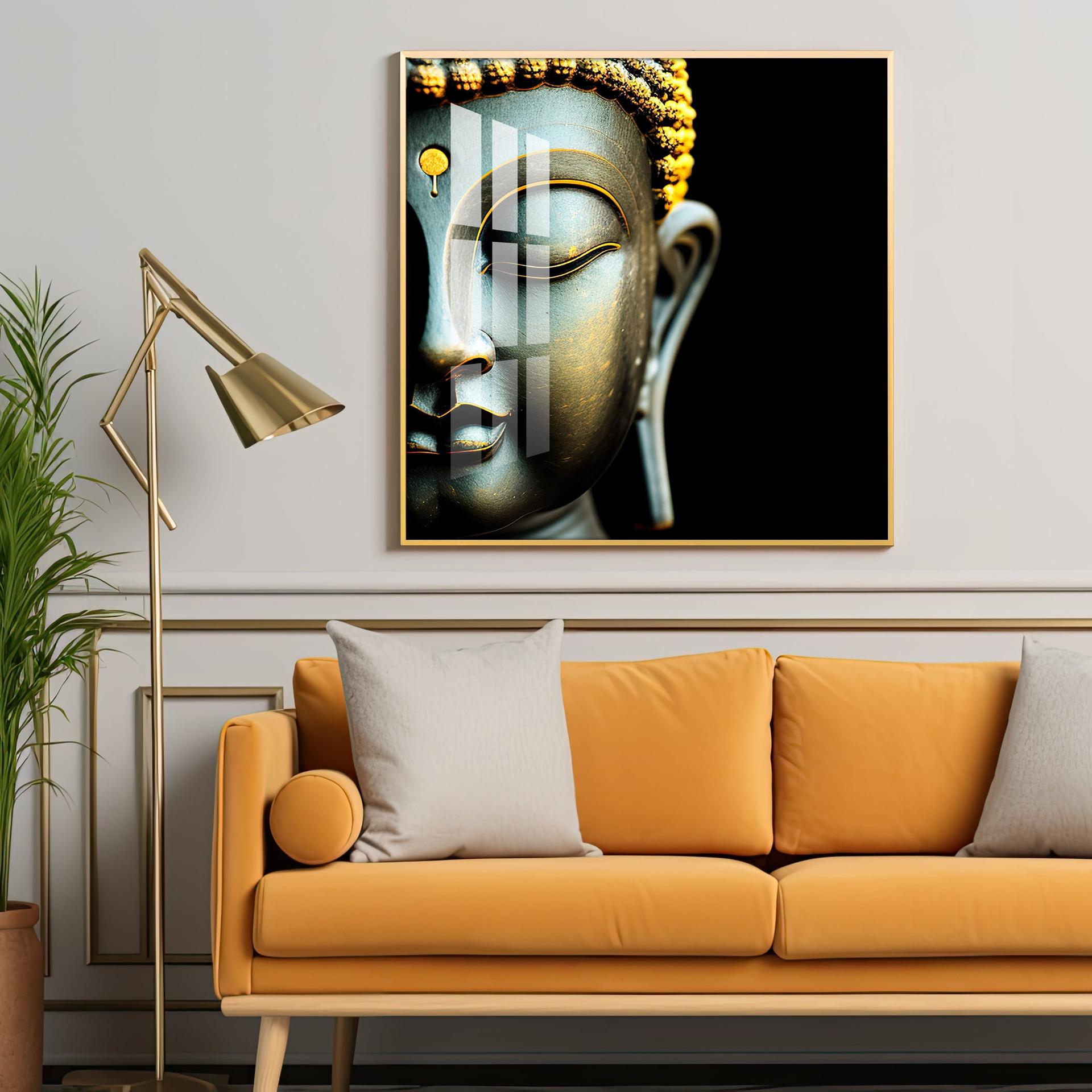Buddha Statue Premium Acrylic Square Wall Art - Image 3