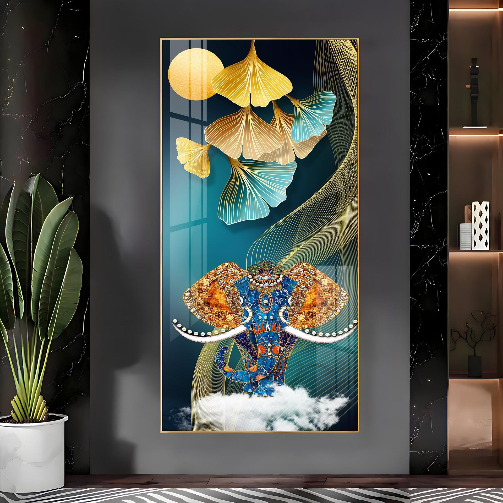 Jeweled Elephant Premium Acrylic Vertical Wall Art - Image 3