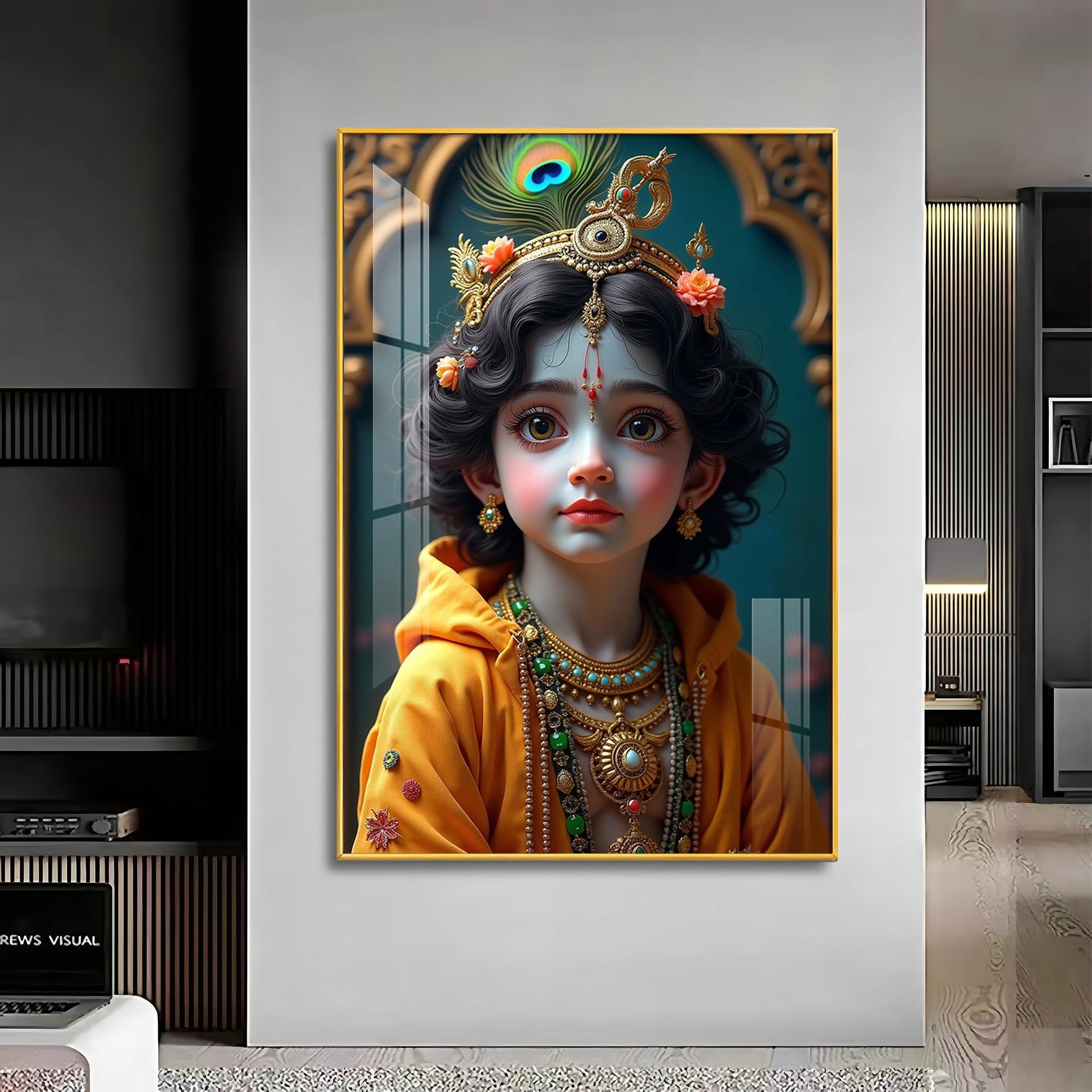 Krishna's Infinite Presence Premium Acrylic Wall Art - Image 8