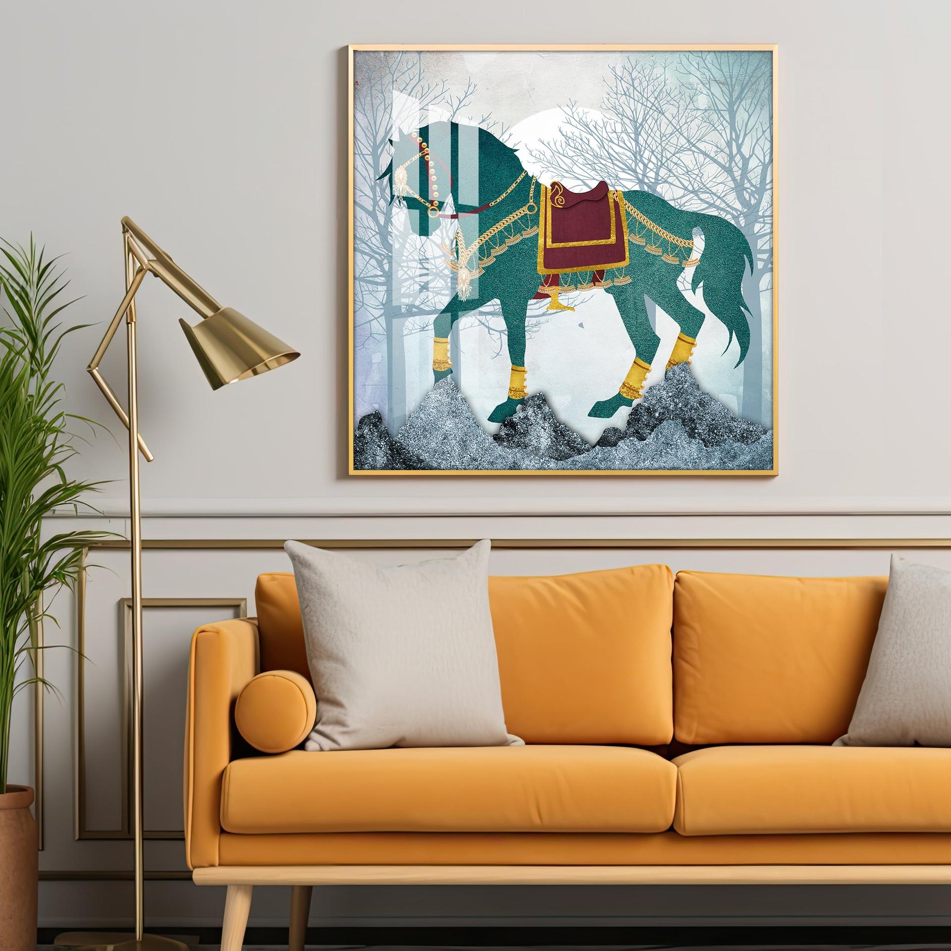 European Abstract Three-Dimensional Horse Premium Acrylic Square Wall Art - Image 15