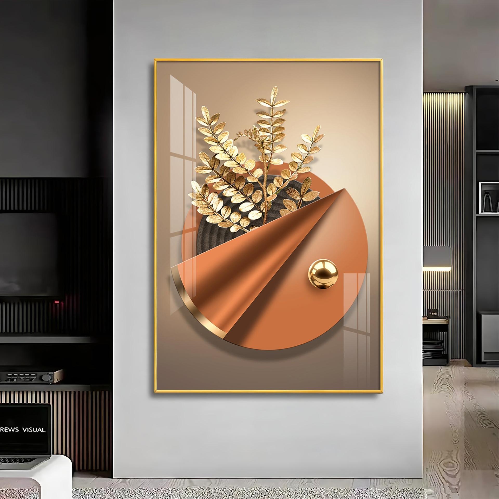 Aura Golden Petals Luxury Crystal Vertical Wall Art - Image 8