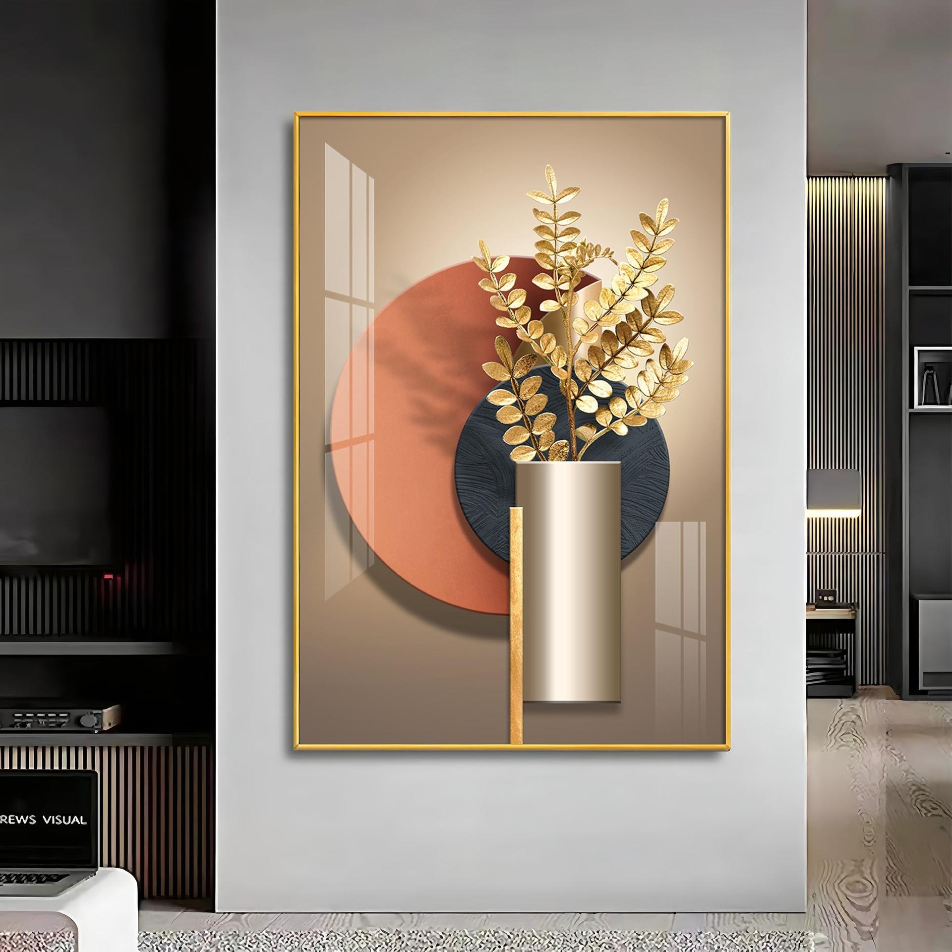 Floral Serenity Vase Luxury Crystal Vertical Wall Art - Image 9