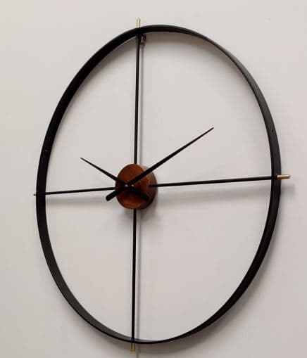 Metal Black Round Wall Clock