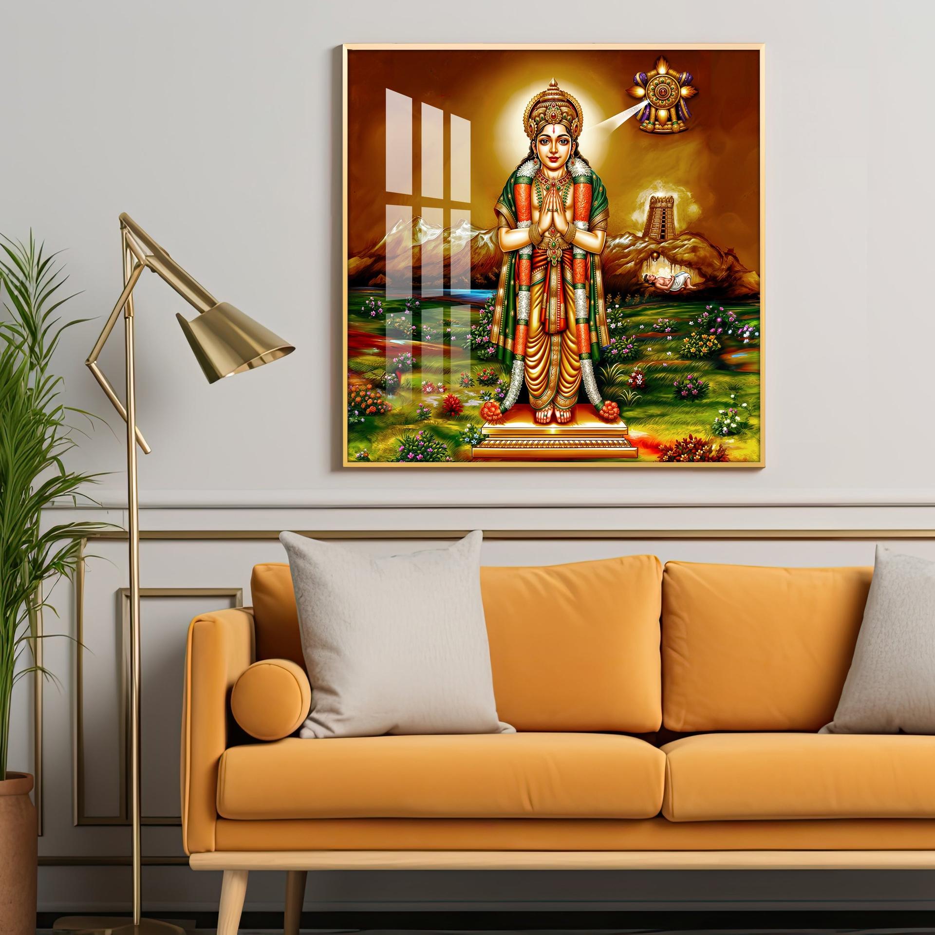 Thirumalisai Alvar Premium Acrylic Square Wall Art - Image 3