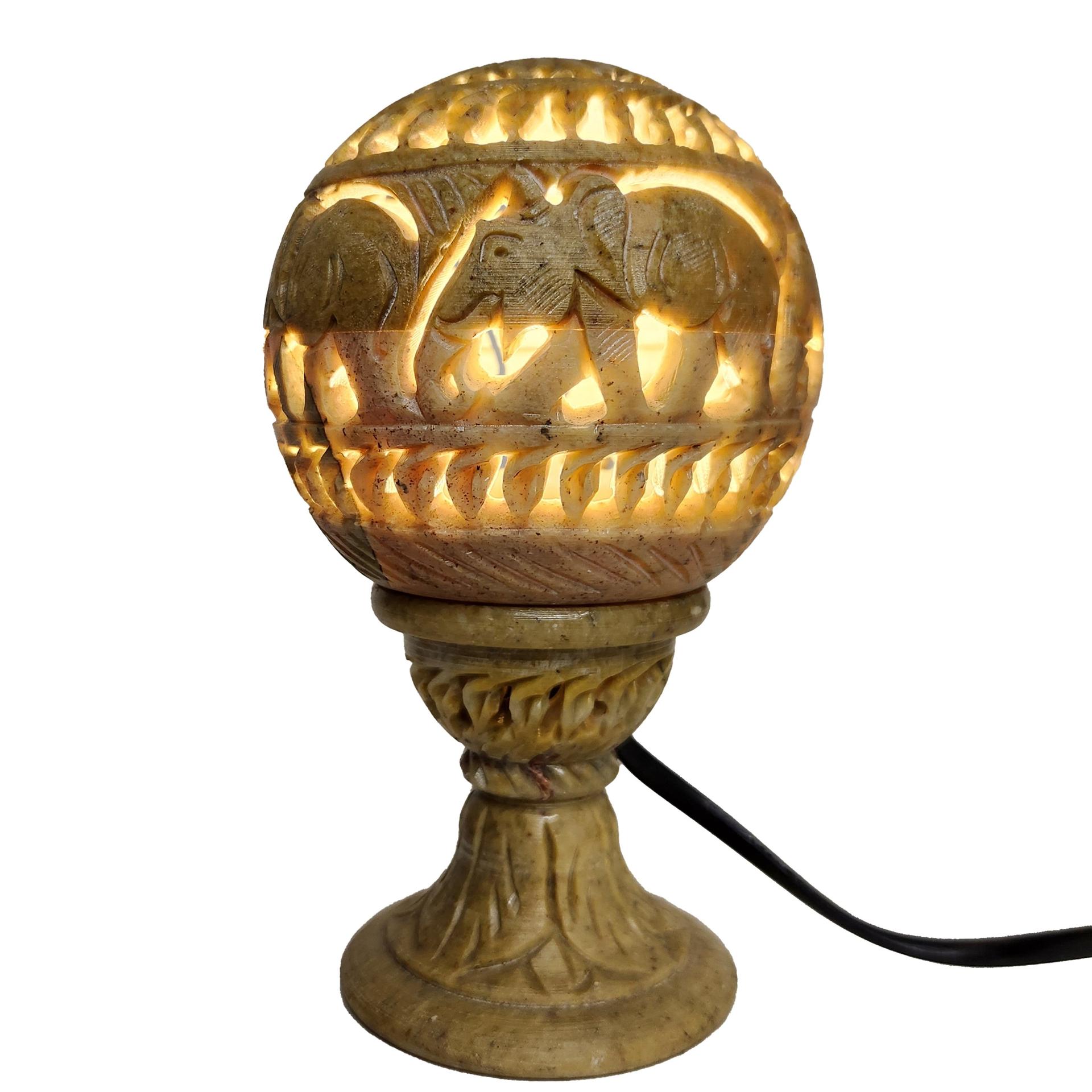 Hand-Carved Stone Lamps - Image 8