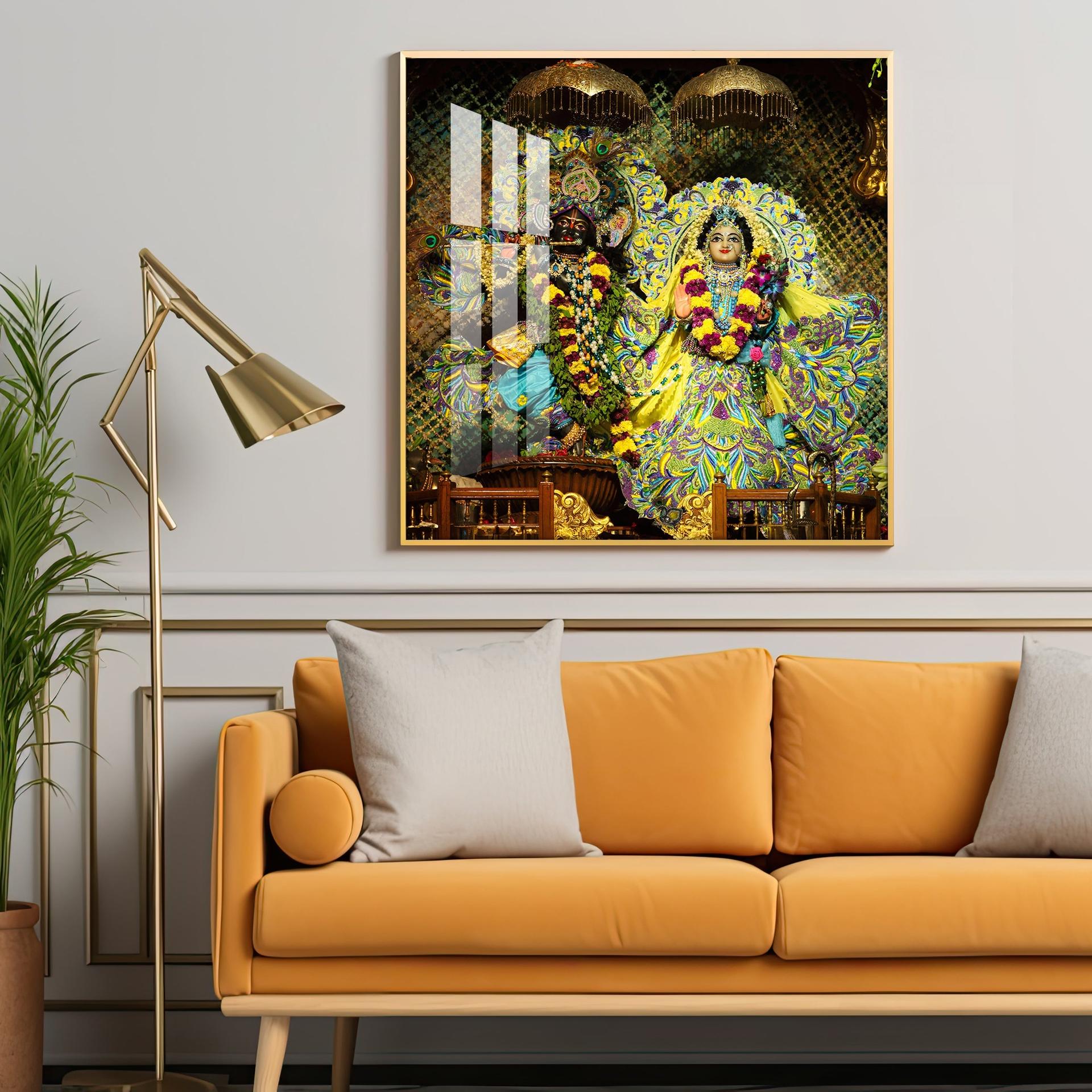 Radha Krishna Premium Acrylic Square Wall Art - Image 3