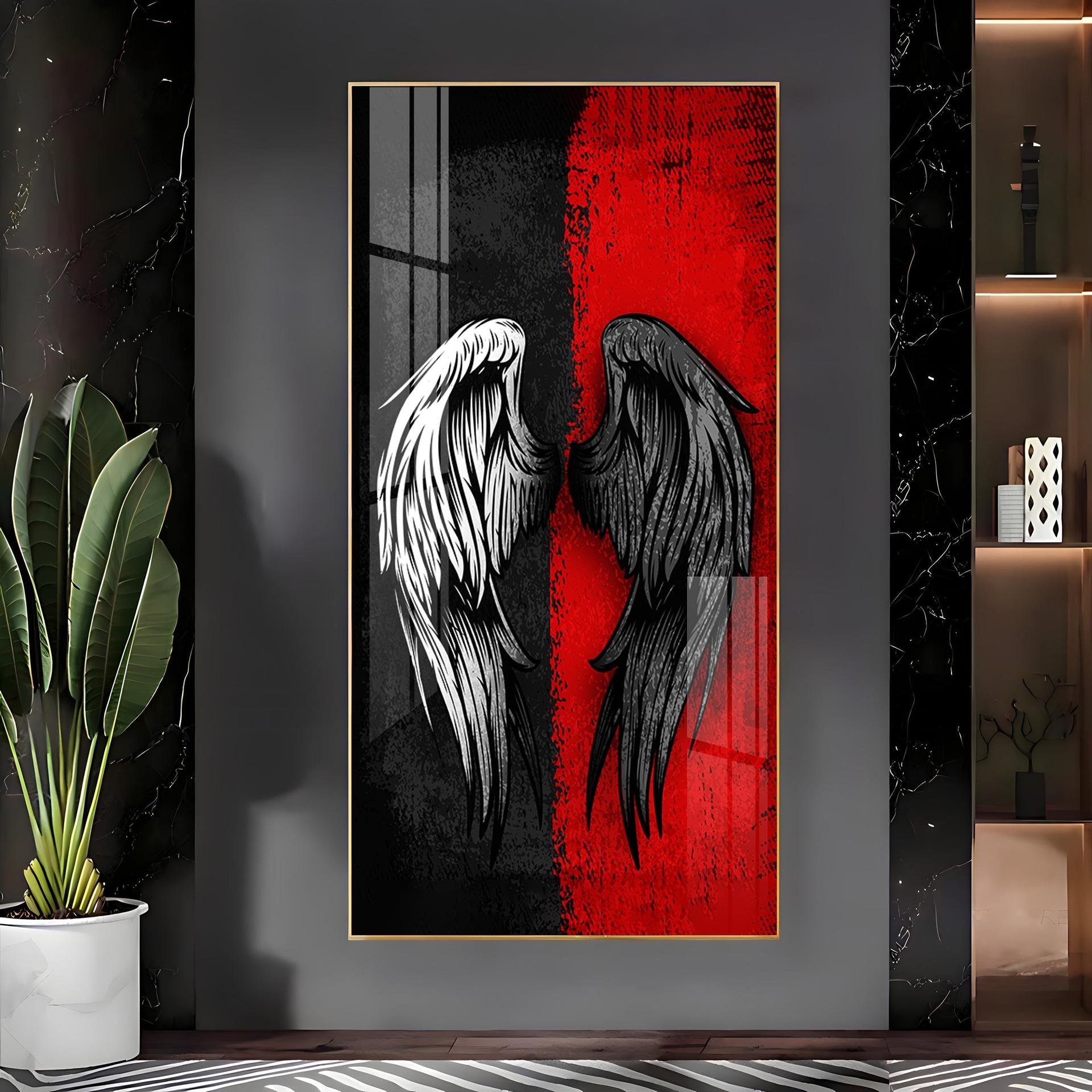 Shadowed Wings Of Passion Premium Acrylic Vertical Wall Art - Image 6