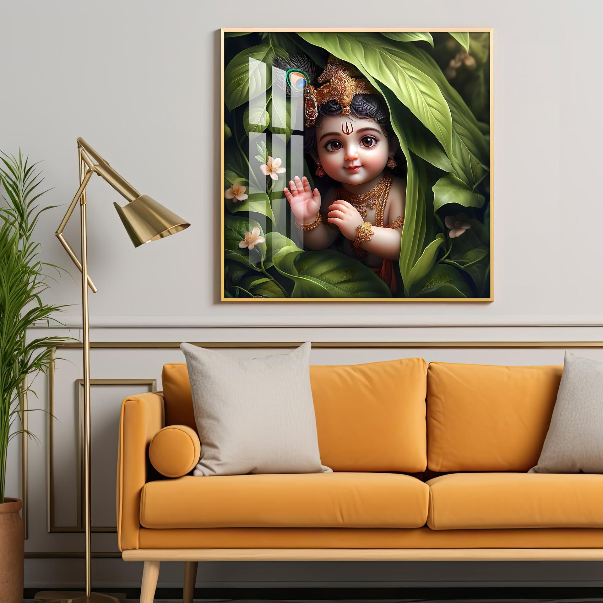 Ladoo Gopal Premium Acrylic Square Wall Art - Image 12