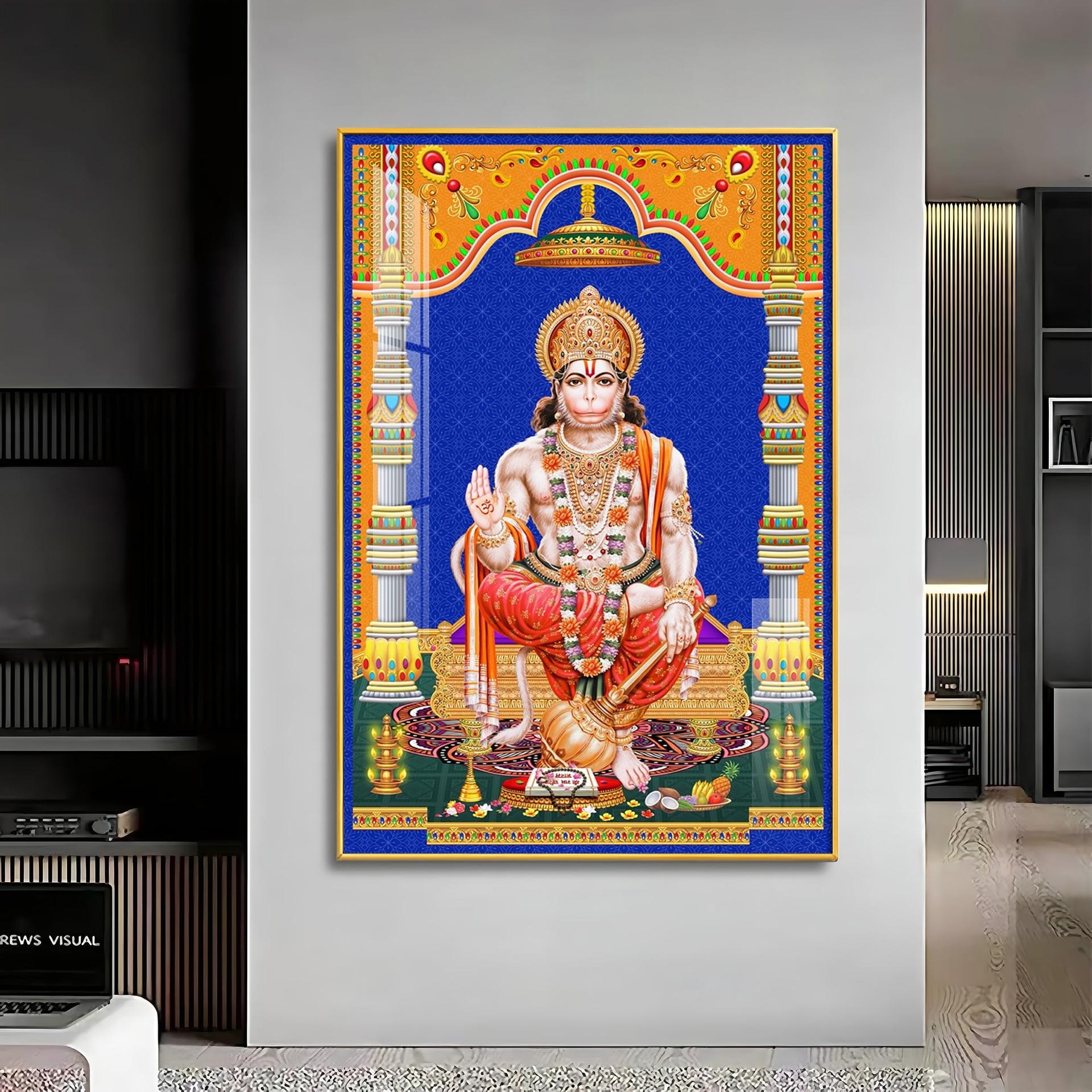 Divine Lord Hanuman Premium Acrylic Vertical Wall Art - Image 12