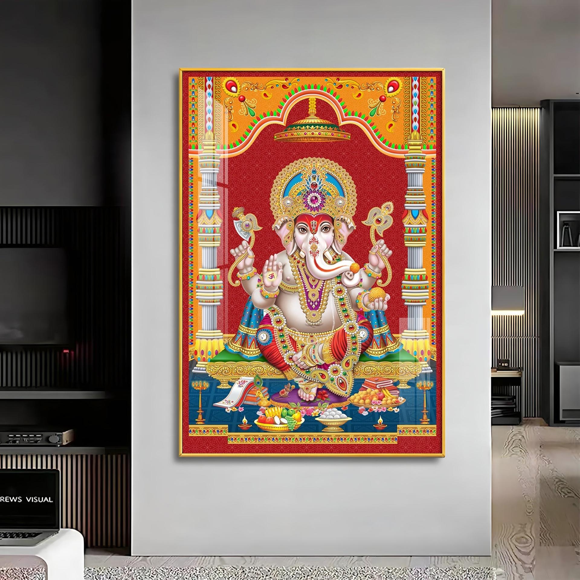 Divine Ganesha Premium Acrylic Vertical Wall Art - Image 14