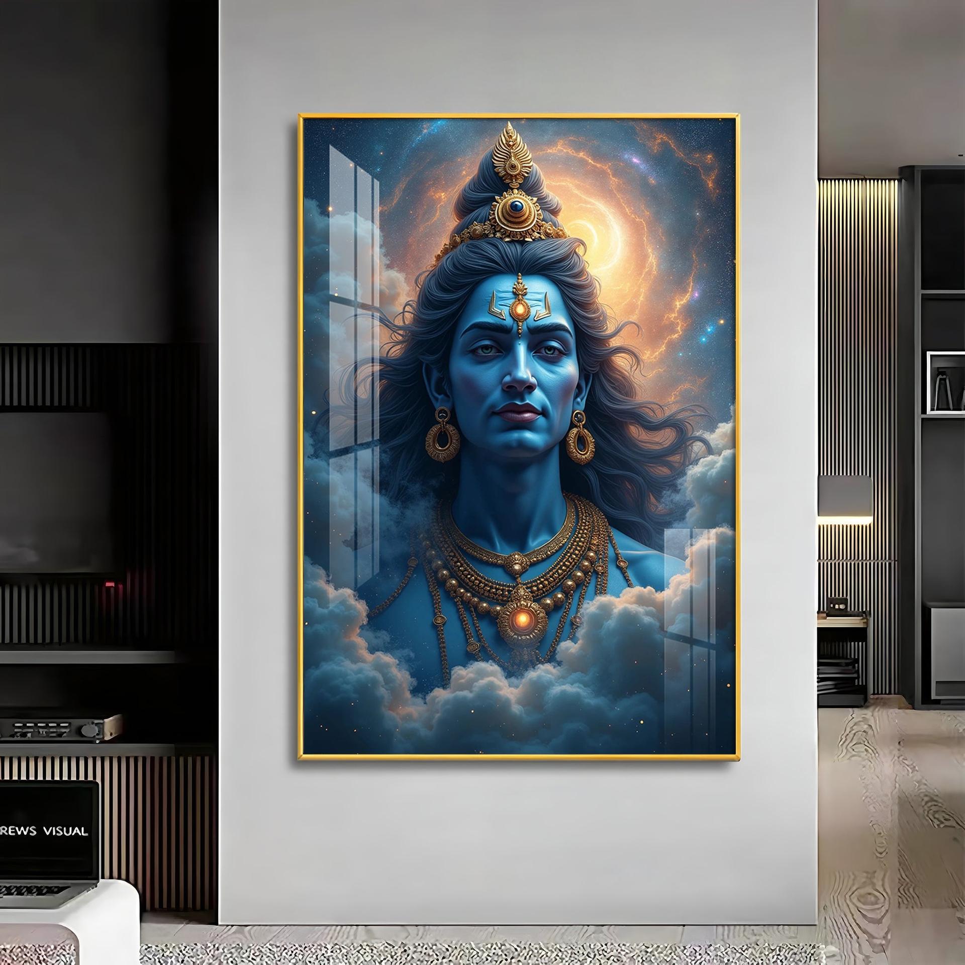 Lord Shiva Cloudscape Premium Acrylic Wall Art - Image 7