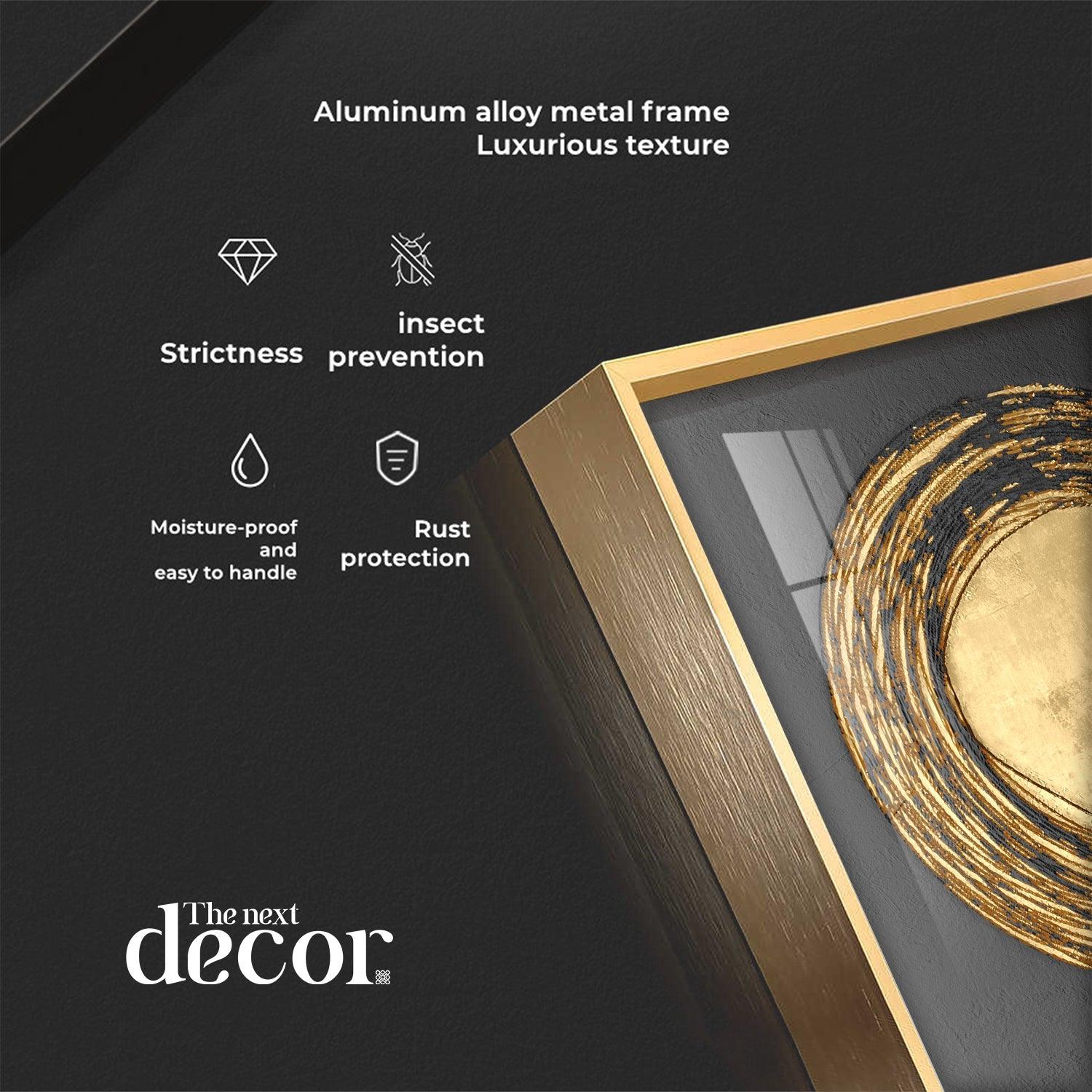 Retro Golden Circle Premium Acrylic Square Wall Art - Image 7