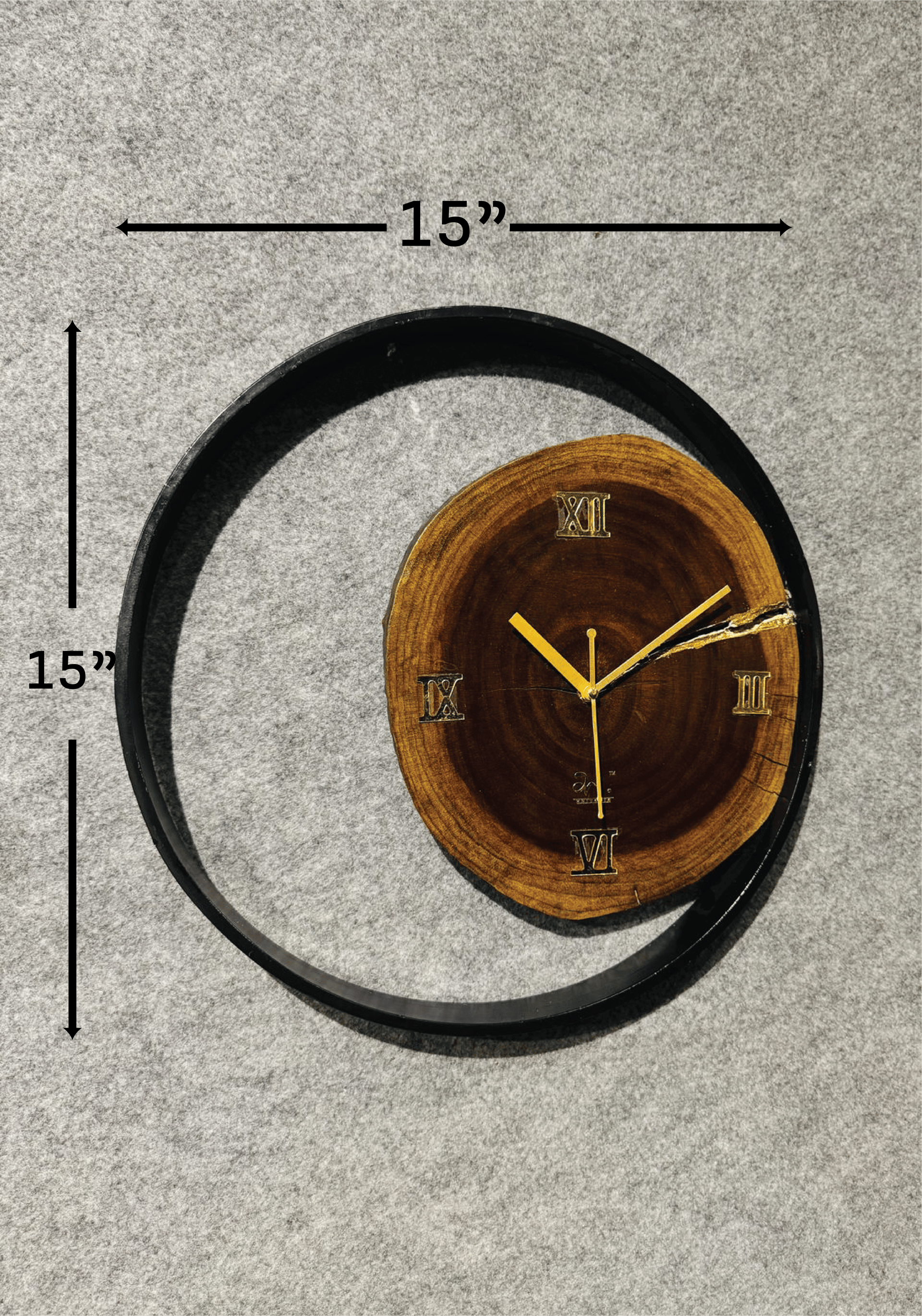 Wood And Metal Frame Wall Clock - Image 49
