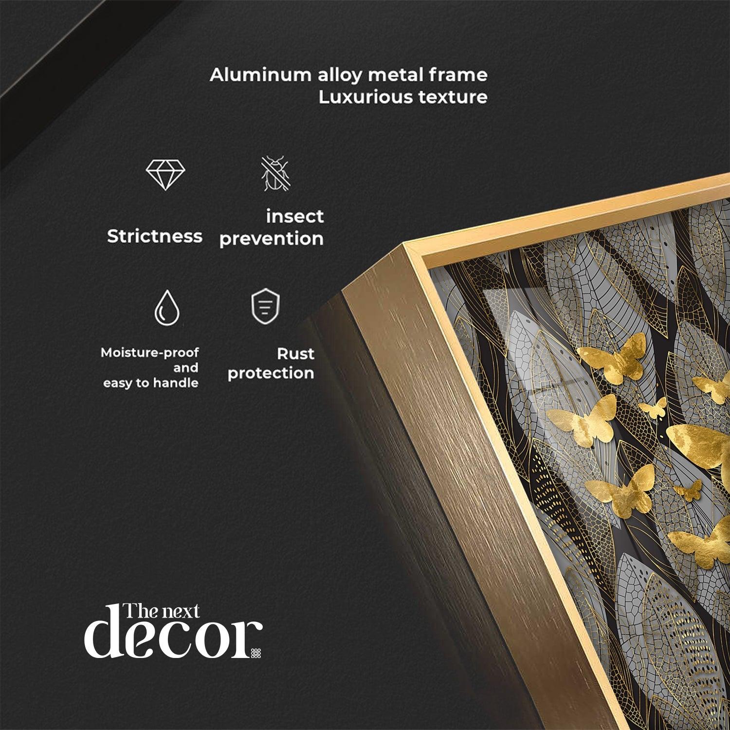 Golden Butterfly Light Luxury Premium Acrylic Square Wall Art - Image 9