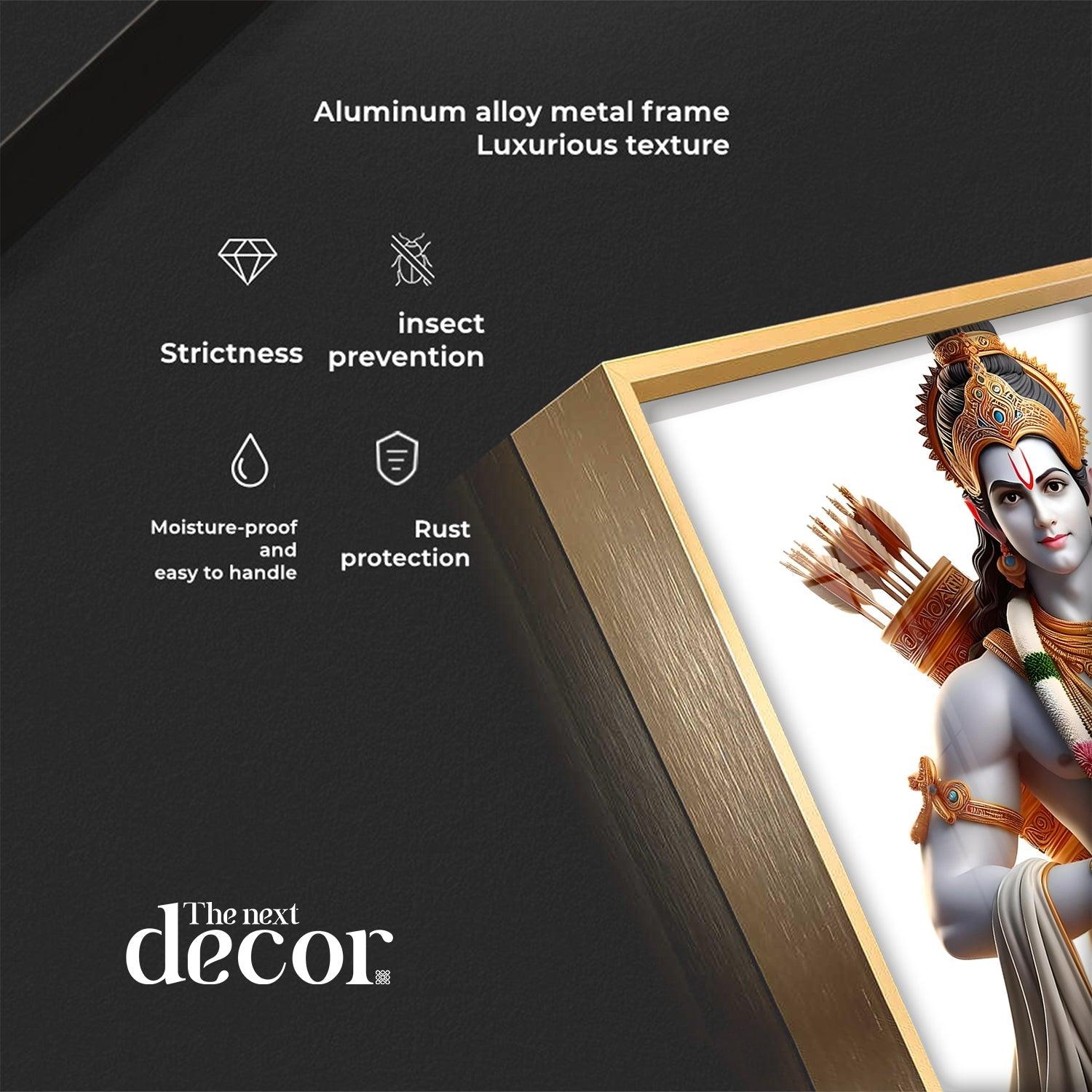 King Of Ayodhya Shree Ram Premium Acrylic Square Wall Art - Image 8