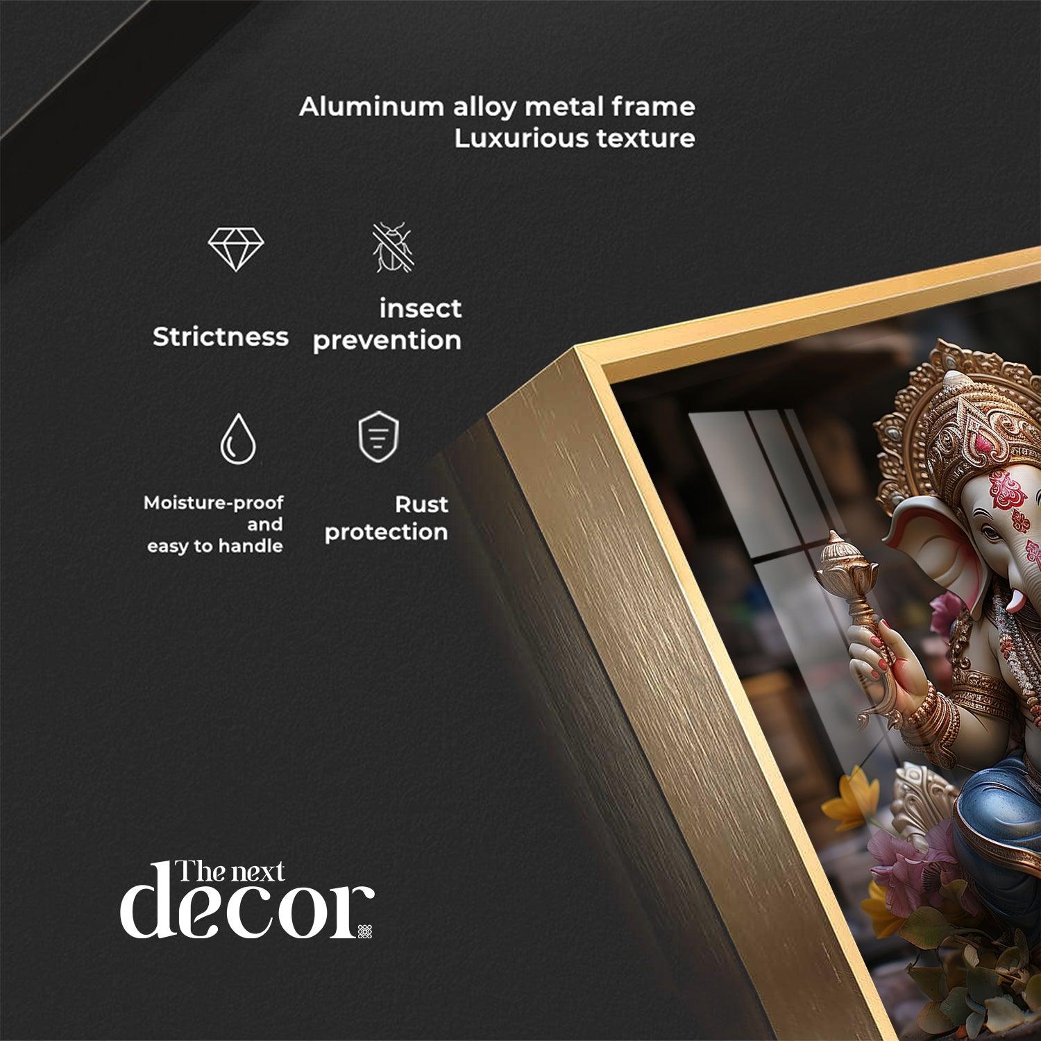 Karya Siddh Ganesh Premium Acrylic Square Wall Art - Image 8