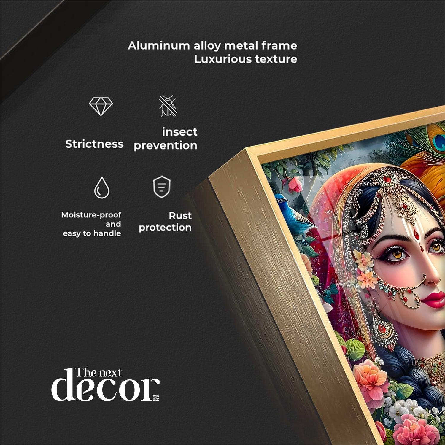 Lovely Radha Krishna Premium Acrylic Square Wall Art - Image 8