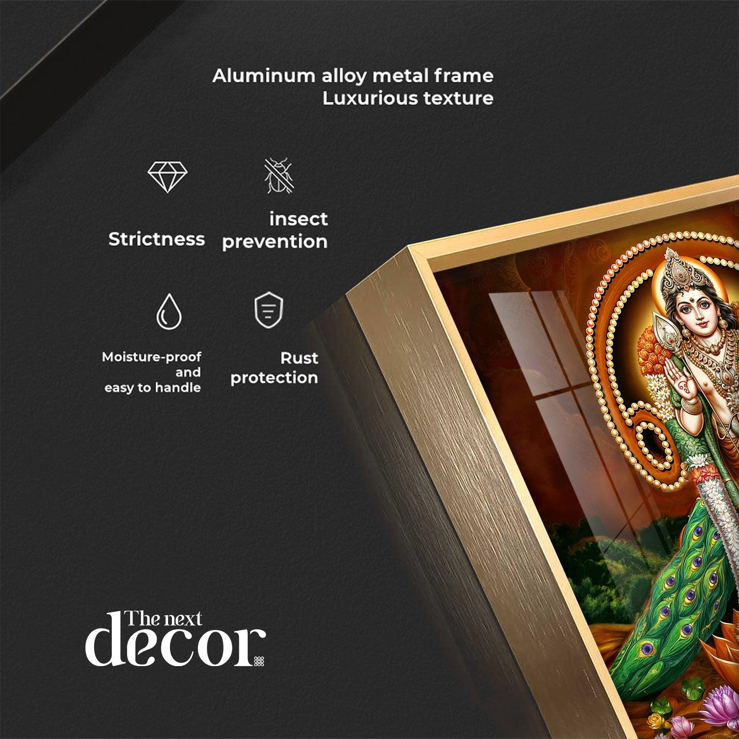 Lord Murugan Swamy Kartikey Premium Acrylic Square Wall Art - Image 11