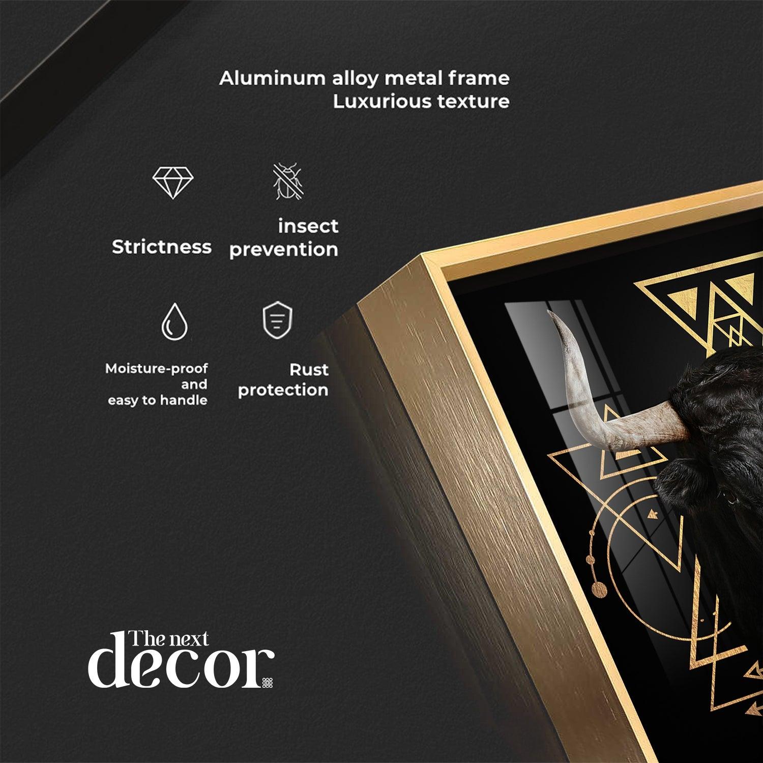 Gold Foil Geometric Figure Yak Premium Acrylic Square Wall Art - Image 9