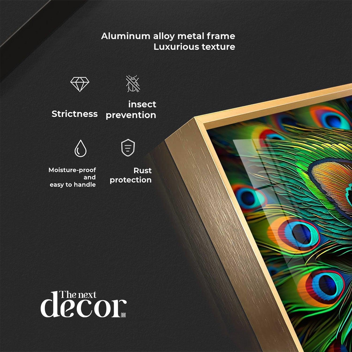 Peacock Feather Premium Acrylic Square Wall Art - Image 13